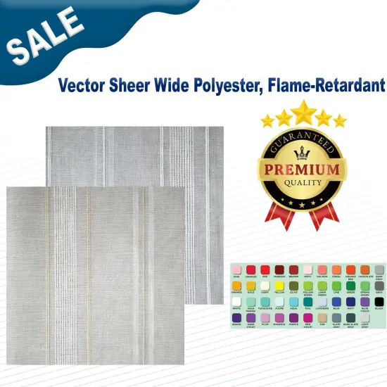 Vector Sheer Wide Polyester Flame Retardant Bleach White {2}