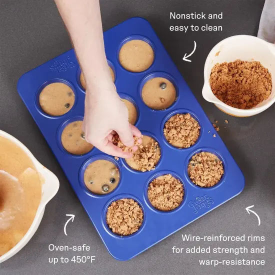 Stud Muffin (Raspberry) | Nonstick 12-Cup Muffin Pan | Dual-Layer Nonstick Coating | Chemical-Free & Nontoxic | Oven-Safe to 450&deg;F | Warp-Resistant & Easy Cleanup {3}