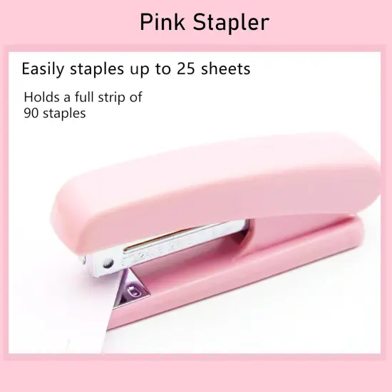 Pink Stapler, Desktop Stapler, 25 Sheet Capacity, includes 1000 Staples and Staple Remover {2}