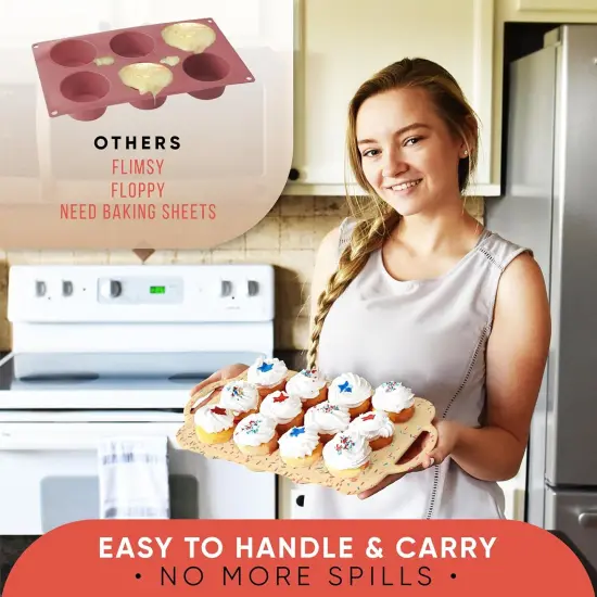 Silicone Mini Muffin Pan With Handles 2 Pack, 12 Cups Mini Cupcake Pan, Silicone Muffin Cups For Baking, Eggs & Cupcakes, Non-Stick Molds Dishwasher Safe & BPA Free - Confetti {2}