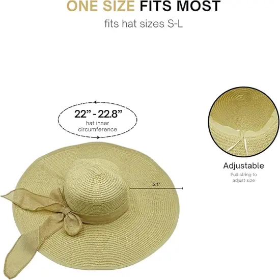 4E's Novelty Floppy Sun Hat with Sunglasses &ndash; UPF 50+ Packable Beach Hat for Women Travel {5}