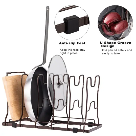 2PCS Pots and Pans Organizer Adjustable Kitchen Cabinet Organizer and Storage {4}