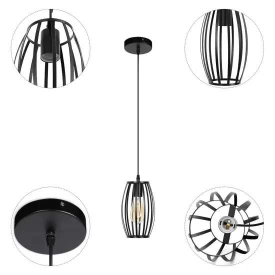 Industrial Cage Hanging Light Pendant Light Ceiling Lighting Fixture for Hallway {3}