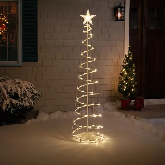 Northlight LED Lighted Spiral Outdoor Christmas Tree - 6' - Warm White Lights {4}