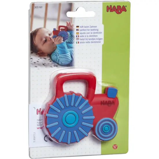 HABA Tractor Silicone Teethers for Babies 6-18 Months -Grasping Toy for Safe Sensory Development - Dishwasher Safe Baby Essentials Multicolor {6}