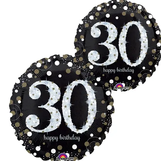 18" Sparkling Birthday 30 Foil Mylar Balloon {1}