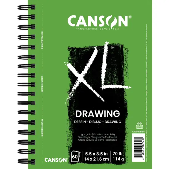 Canson XL Drawing Pad 5.5"X8.5"-Wire Bound, 60 Sheets {1}