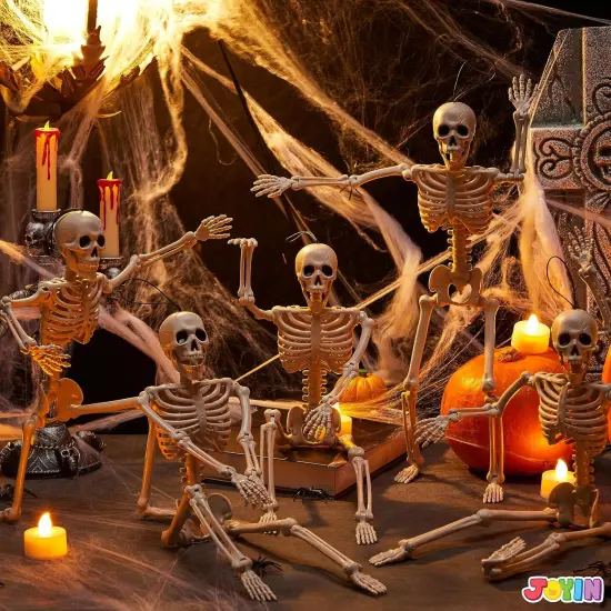 5 PCS Posable Halloween Skeleton Decor 16 Inches {2}
