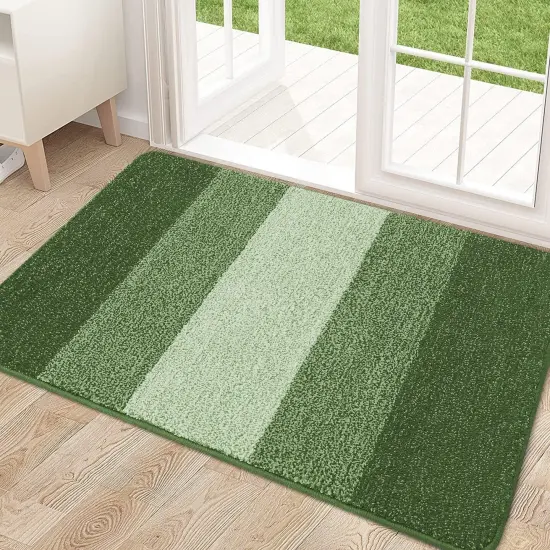 Indoor Outdoor Door Mat, 32x20 Non-Slip Absorbent Dirt Trapper, Low-Profile Washable Inside Entrance Front Floor Mat, Sturdy Soft Entry Doormats for Entryway, Green {5}