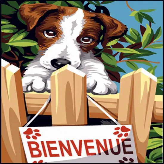 Needlepoint canvas for halfstitch without yarn Welcome SEU928.366 Seg De Paris Printed Tapestry Canvas {1}