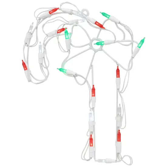 Northlight LED Candy Cane Window Silhouette Christmas Decoration - 12" - Multicolor Lights White {6}