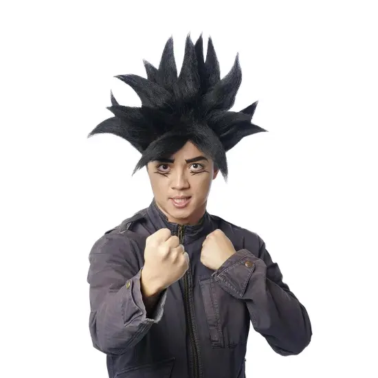 Anime Warrior Adult Black Costume Wig {1}
