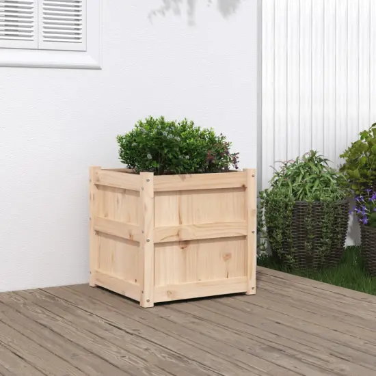 vidaXL Garden Planter 19.7"x19.7"x19.7" Solid Wood Pine {1}