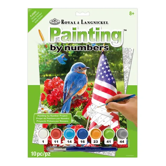 PJS90 | Painting by numbers™ 10pc 8.75" x 11.375" Patriotic Bluebird Painting Project {1}