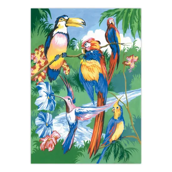 PJS15 | Painting by numbers&trade; 10pc 8.75" x 11.375" Tropical Birds Painting Project {2}