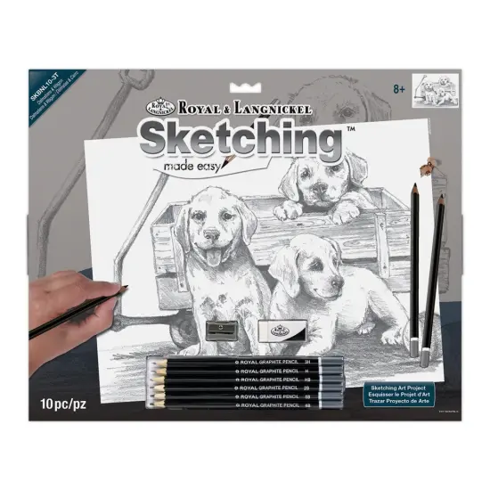 SKBNL10 | Sketching Made Easy&trade; Puppies & Wagon 10pc 11.25" x 15.375" Sketching Art Project {1}