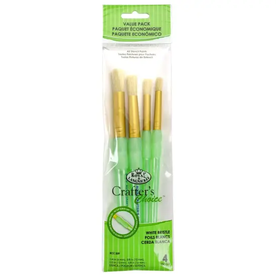 RCC 209 | Crafter's Choice&trade; 4pc White Bristle Stencil Brush Set {1}