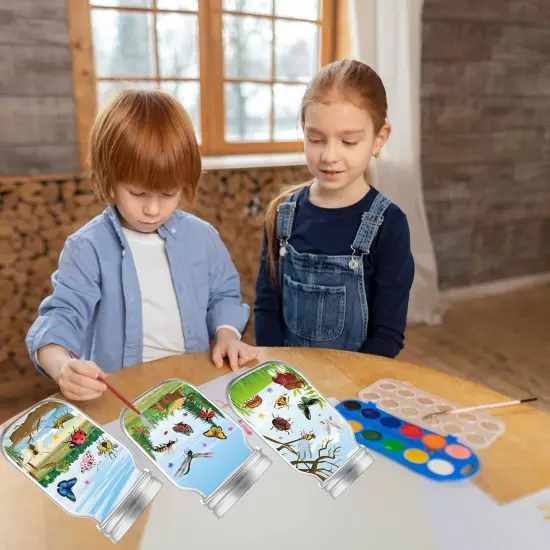 Spring Crafts for Kids - 24PCS Insects Stickers Scene DIY Summer Craft Jar Sticker {3}