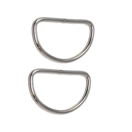 Metal D Ring 1.5" Nickel Plated Loop Ring {5}