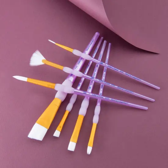RCC 407 | Crafter's Choice&trade; 7pc White Taklon Variety Brush Set {2}