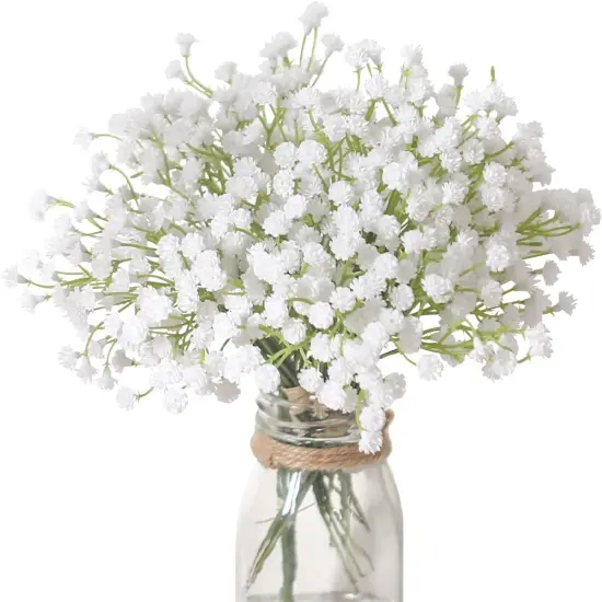 30PCS Fake Babys Breath Flowers Artificial White Flowers Gypsophila DIY Floral Bouquets Arrangement Wedding Home Decor {1}