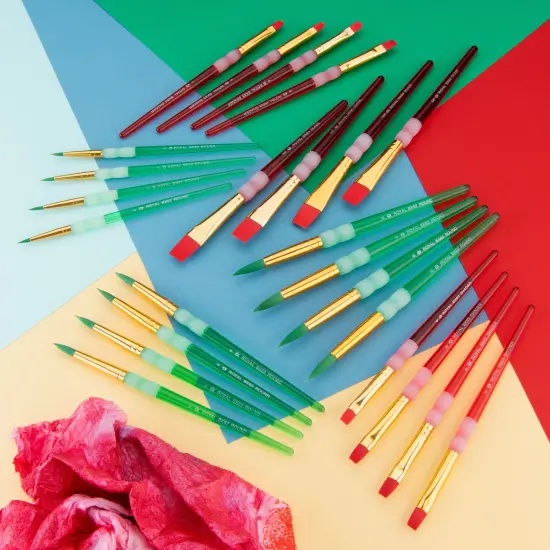 RCVP-BK203 | Big Kid's Choice&trade; 24pc Taklon Flat/Round Brush Classroom Value Pack {2}