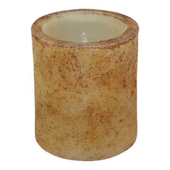 Ivory LED Pillar Candle with Grungy Cinnamon Coating Flameless with Timer for 6-Hour Glow {1}