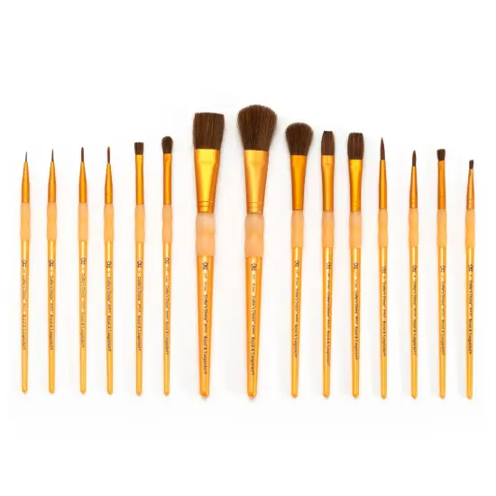 RCC 605 | Crafter's Choice&trade; 15pc Natural Hair Variety Brush Set {4}
