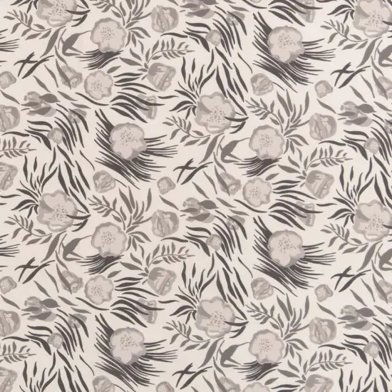 Graphite - Grey & Silver Floral Upholstery Fabric 54 Inches" {1}