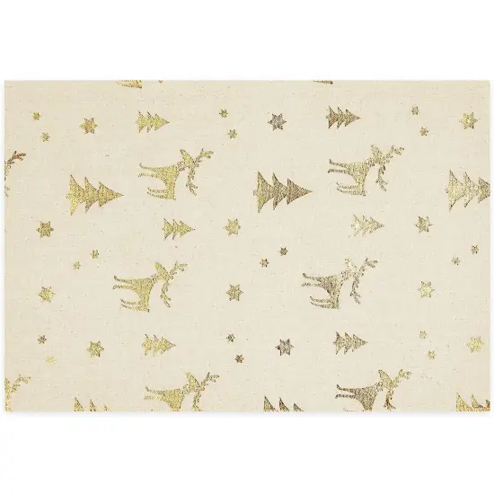 Juvale Set of 6 Christmas Gold Foil Placemats and Dining Table Runner {6}