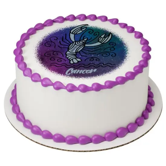 Cancer Zodiac Sign PhotoCake&reg; Edible Cake Topper Icing Image for 8 inch round cake or larger {1}