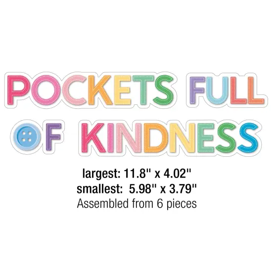 Carson Dellosa Crafty and Cool 58-Piece Pockets Full of Kindness Motivational Bulletin Board Set, Arts and Crafts Theme Growth Mindset Classroom Decor {3}