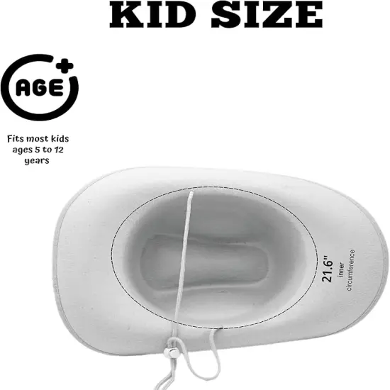 4E's Novelty 2 Pack Kids Cowboy Hat - White Cowboy Hat for Boys & Girls 5-12 for Dress-Up & Costume Play {3}