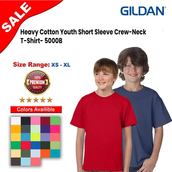 Gildan&reg; Heavy Cotton Youth Short Sleeve Crewneck T-Shirt - 5000B Texas orange {2}