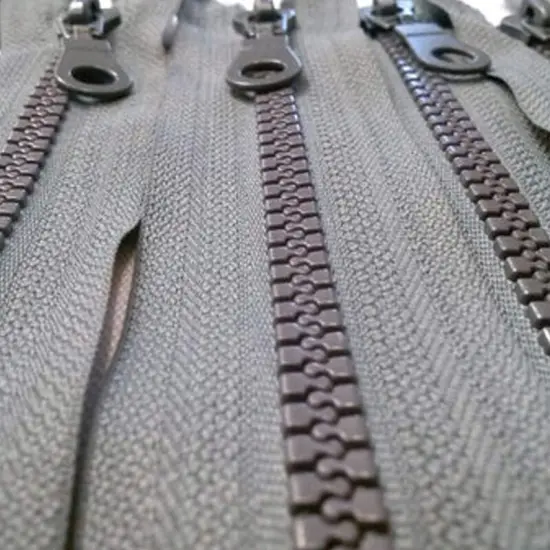 Grey Molded Plastic Zipper 4MM 5 Inches Closed Bottom {5}
