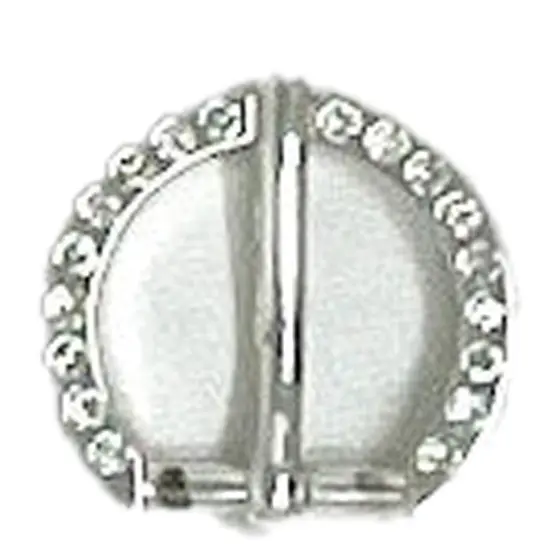 Belt Buckle Metal Prong 5/8 Inche Sterling Silver Plated Rhine Stone {3}
