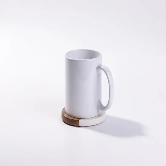 Craft Express 4 Pack Engravable Round Marble and Wood Coasters &ndash; 4" for Laser Projects {4}