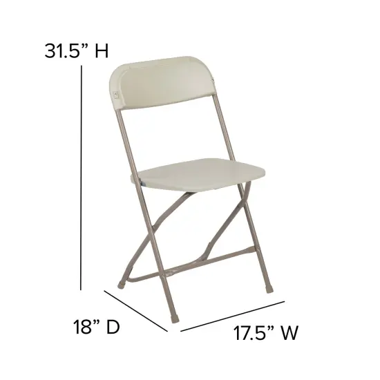 Emma and Oliver Set of 2 Stackable Folding Plastic Chairs - 650 LB Weight Capacity {6}
