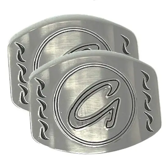 Belt Buckle Letter Casted Raised Nickle Plate 1.5" Loop Under with Prong {2}