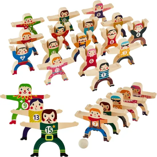 Wooden Stacking Toys,16Pcs Circus Hercules Acrobatic Troupe Interlock Toy,Balancing Building Blocks Game Toddler Puzzle Toys,for 3 4 5 6 Years Old Kids Adults {5}