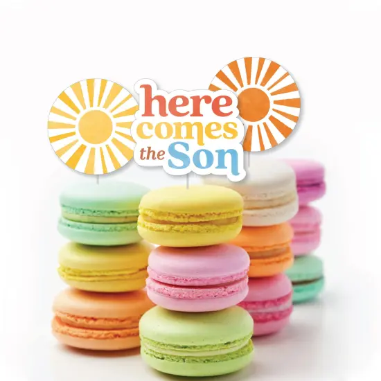 Big Dot of Happiness Here Comes The Son DIY Paper Small Sun-Shaped Cut-Outs, Boy Boho Baby Shower Decorations - 24 Count {4}