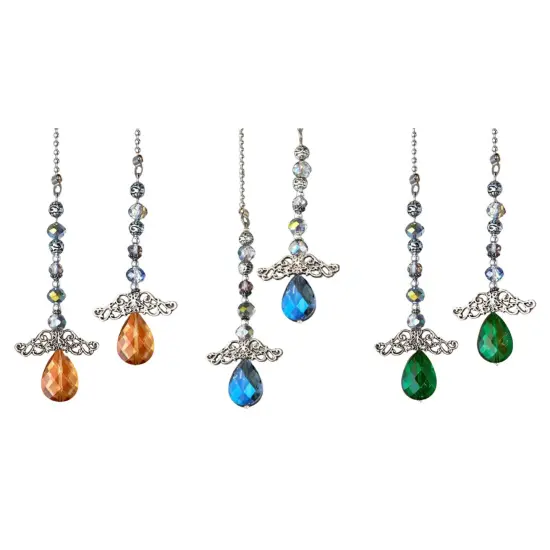 Kitcheniva Set Of 2 Vintage Style Jeweled Angel Ceiling Light Pull Chain Green {2}