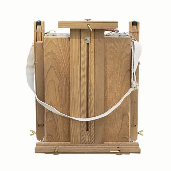 Creative Mark Cezanne Half Box French Easel - Oiled Elm Wood Plein Air Artist Easel, Holds Canvas Up to 33", Comfortable Handle, Divided Supplies Drawer, Brass Hardware, Telescoping Legs {6}