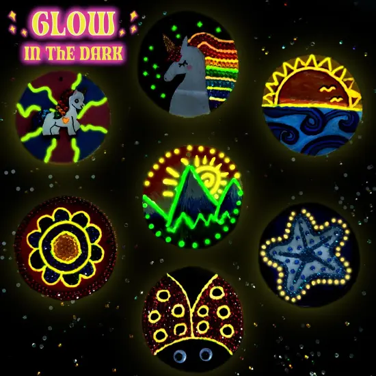 Kids Wooden Painting Kit-Glow in The Dark-Arts & Crafts Gifts for Boys Girls Ages 5-12-Wood Slice Craft Activities Kits - Creative Art Toys for 5, 6, 7, 8, 9, 10, 11 & 12 Year Old Kids {5}