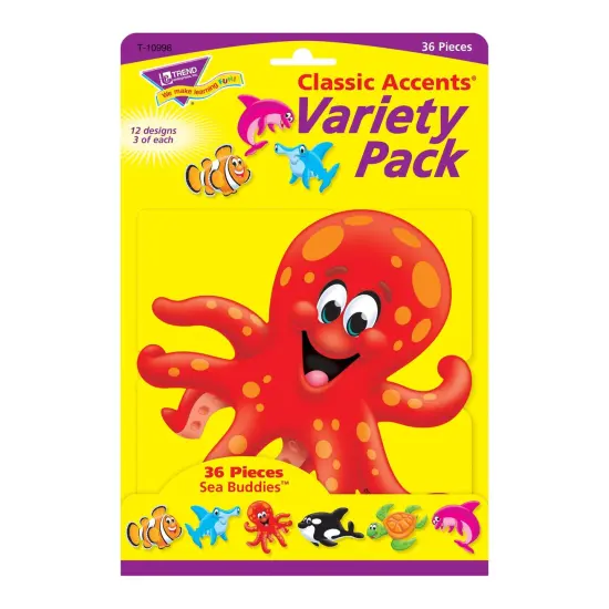 Sea Buddies&trade; Classic Accents&reg; Variety Pack, 36 Per Pack, 3 Packs {3}