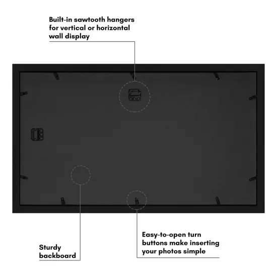 Americanflat 12x22 Collage Picture Frame - Fits Eight 4x6 Photos or One 12x22 Picture {12}