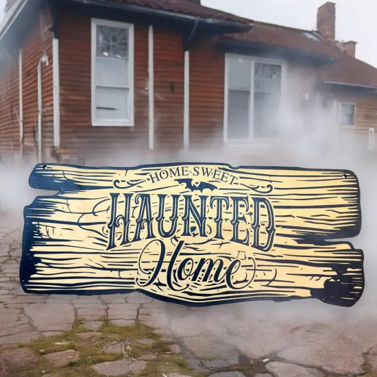 Sign - BLACK - CUSTOM Home Sweet Haunted Home - Sign {3}