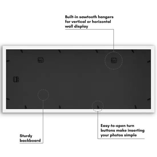 Americanflat 12x30 Collage Picture Frame - Fits One 8x10 Photo and Eight 4x6 Photos or One 12x30 Photo {6}