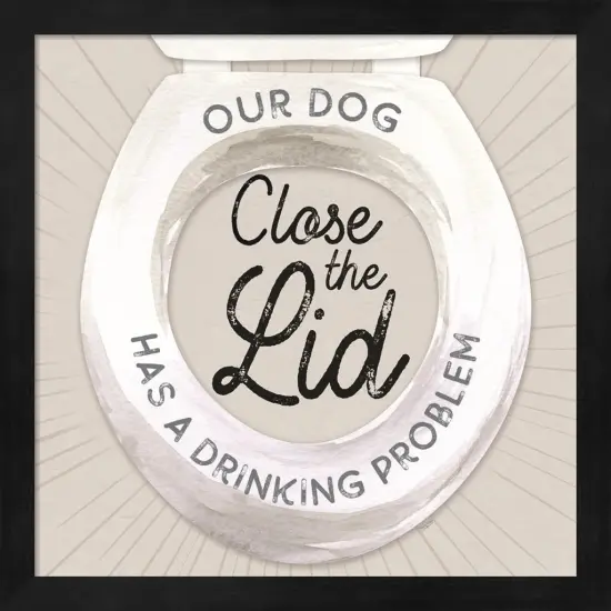 Bath Art II-Close the Lid by Tara Reed 13" x 13" Framed Wall Art {1}