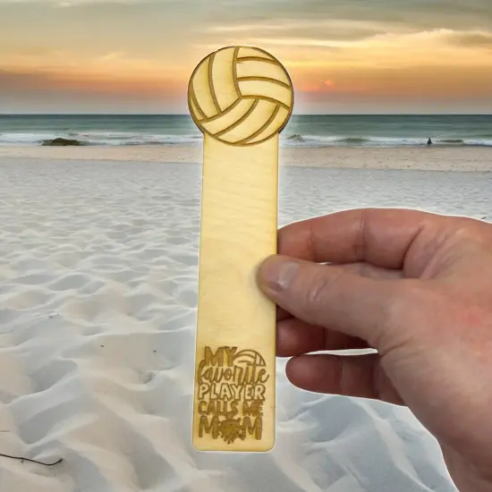 Bookmark - Volleyball My favorite player calls me mom - Birch wood {5}